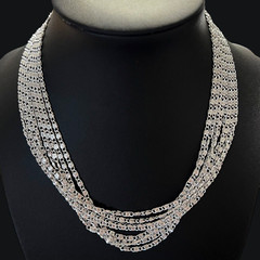 VINTAGE SARAH COVENTRY Women’s Choker 8 Strand Silver Tone Aluminum 15 in