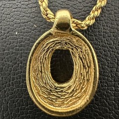 Christian Dior Oval Rhinestone Gold Necklace 39-44cm Vintage