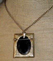Rare Vintage Square Glass Cameo Brooch Pin Pendant Necklace Victorian Revival