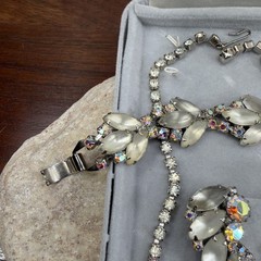 Juliana Vtg Rhinestone 3 piece set necklace bracelet earrings aurora borealis
