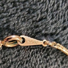 18K Gold Filled Chain Necklace Lobster Clasp Signed No Stone