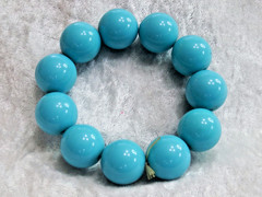 VINTAGE BIG BEADED TURQUOISE BLUE EXPANDABLE BRACELET