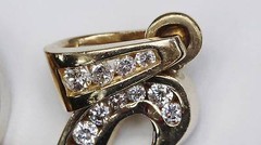 14k multi tone gold pendant “DOLLA” 4.00ct natural & irradiated diamond 40.2gr