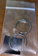 Or Paz PZ Israel Hammered Textured Sterling Silver Hoop Dangle Earrings 925