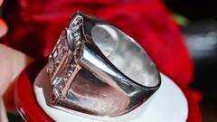 925 sterling silver size 11.25 ring 3.50ct cubic zirconia invisible set 17.90gr