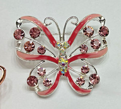 Crystal Rhinestone Bee Butterfly Brooch Pin LOT Bird Peacock Insect Animal Pink