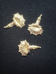 Three Vintage Floral Brass Stampings 22K Gold Plated for Jewelry/Crafting/Decor