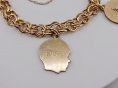 1969 Elco Charm Bracelet Gold Filled Mid Century Modern 3 Charms Christmas Tree