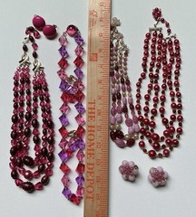 vintage 7 pc lot West Germany Japan 4 Necklaces 3 Pairs Earring MCM