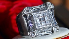 925 sterling silver size 11.25 ring 3.50ct cubic zirconia invisible set 17.90gr