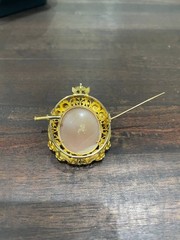 Vintage Cameo Set 14K Yellow Gold Brooch/Pendant & Carved Rose Ring 6.5 size