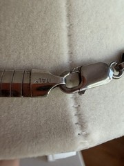 Vintage Sterling Silver Thick Omega Chain Necklace Marked Italy 925