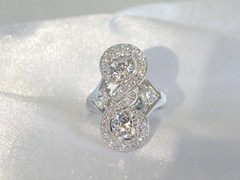 Vintage Sterling Silver 925 CZ Large Antique Style Ring Size 6