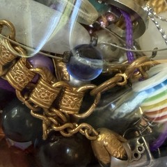 Vtg Craft Jewelry Lot Over 5 LBS Repurpose Beads Gemstones Harvest AB 6/26 CL