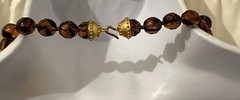 JADED Jewels NY Signed Etruscan Roman Coin Revival Glass Beaded Pendant Necklace