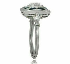 2Ct Art Deco Vintage Style Lab Created Diamond Engagement 14K White Gold FN Ring