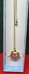 Vintage PBD 14K Yellow Gold Sun Pendant With 19″ Chain Necklace. 2.0g