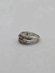 PGDA Vintage Sterling Silver Diamond Quadruple Split Band Cocktail 925 Ring Sz 7