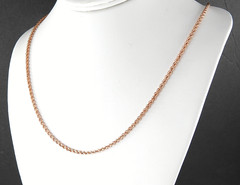 Vintage Solid 14K Rose Gold Chain Twist Rope 22″ Long Jewelry 2mm Wide 3.3 grams