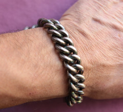Vtg Sterling Silver Chain Curb Link Bracelet 116.8 g 7.75″ L 5/8″ wide