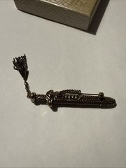 Multicolor Crystal Antique Bronze Ton Multicolor Sword Brooch By JTV