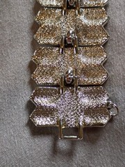 Vintage Coro Mid Century Modern Silver Tone Link Bracelet.