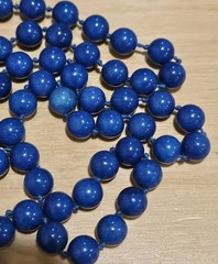 Long Flapper 36 In Lapis Stone Necklace Vintage Knotted.