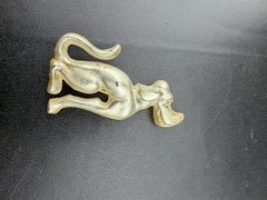 Vintage Frosted Dog Brooch Pin Cartoon Hound Puppy