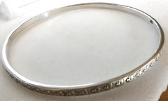 RARE Vintage Bee Bumblebee Insect Solid 800 Silver Thin Bangle Bracelet Estate