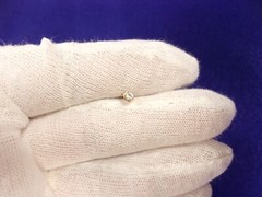 EXCELLENT LITTLE 14K YELLOW GOLD 2.25mm DIAMETER CUBIC ZIRCONIA CZ STUD EARRING
