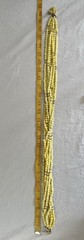 Hong Kong Yellow Beaded Necklace and Clip On Earrings Set Seven Strand Necklace
