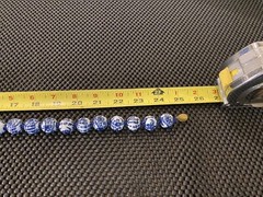 Vintage Chinese Export Blue White Large Porcelain Beaded Necklace Filigree Clasp
