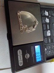 Vintage 925 Sterling Silver ID Bracelet Curb Chain 5.75” Chunky Link