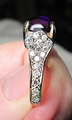 UNIQUE 14K TT GOLD 2+ CT AMETHYST 1.00 CTW DIAMOND RING 6 Grams FEB BIRTHSTONE