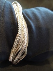 # 703–VINTAGE STERLING SILVER 11 STRAND BRACELET-925–BEAUTIFUL DIFFERENT