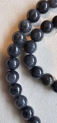 Rare Omphacite Certified Burma Grade A Jadeite Black Charcoal Bead Necklace 9 mm