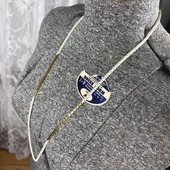 Monet Vintage Goldtone White Enamel Box Chain Necklace