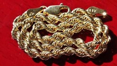 10k yellow gold bracelet 7.0″ rope chain vintage 1.6gr