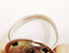 Vintage BEAU Sterling Silver 4.9g Carved Cut Out Floral Ring Adjustable SZ 6.5