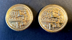 VTG 80s Statement Carol Lee Romanesque Coin clip on earrings Brushed Gold