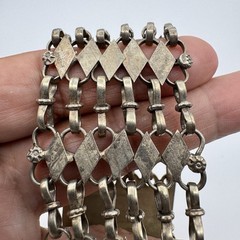 Antique Ottoman Turkish Silver Tone Filigree Stick Pin Bracelet 8.25″