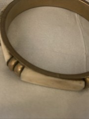 Vintage Bone & Brass Bangle Bracelet Moroccan Berber – Handcrafted Ethnic Tribal