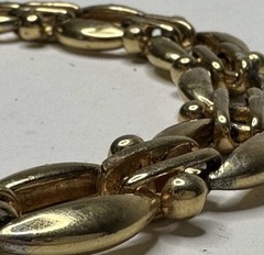 VTG Erwin Pearl Signed Gold Tone Chunky Link Choker Necklace 16” 1980s 1990s