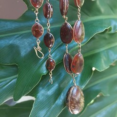 Vintage Bultic Amber Graduated Nuggets Wire Wrapped Necklace 24” 26g