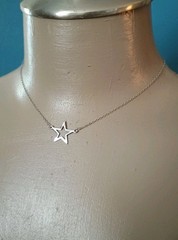 Sterling Silver Star Necklace Celestial Delicate Simple Minimalist VTG Jewelry