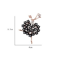 Rhinestone Ballet Dancer Brooch Pin for Women Girls Fashion Crystal Rose Gold…