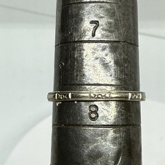 Art Deco 1930s 14K White Gold Wedding Band Blossom Design 2mm Size 7.75 Hallmark
