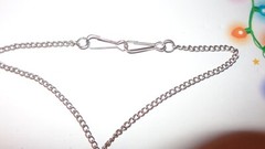 VINTAGE OLD 15 INCH PUFFY ETCHED HEART PENDANT SILVER-TONE NECKLACE