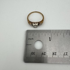 Vintage 1950s-60s 14K & 18K Gold Diamond Ring 0.12ctw Mid Century Size 6.75