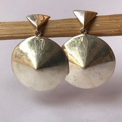 Vintage Art Deco 925 Sterling Silver Geometric Earrings Dangle 4.5 cm